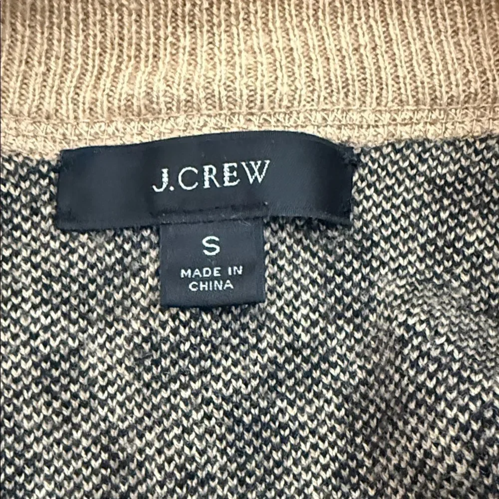 J.Crew Leopard Print Sweater Crewneck Merino Wool Blend Tan Black Women’s Small
